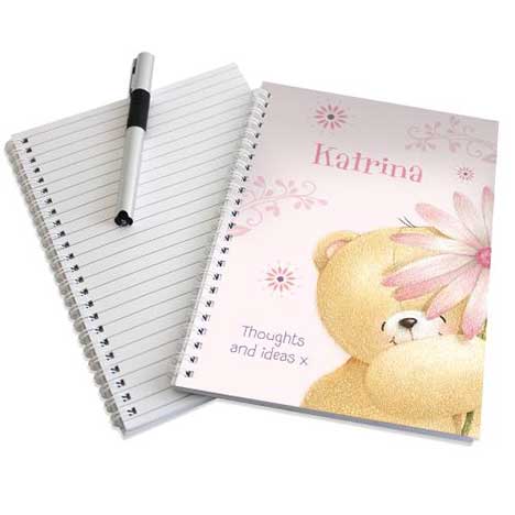 Personalised Forever Friends Big Flower A5 Notebook £7.99
